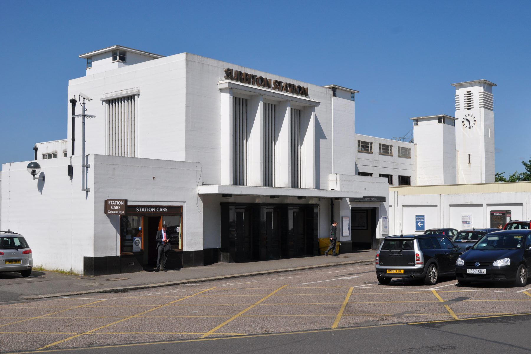 The Art Deco frontage of Surbiton railway station